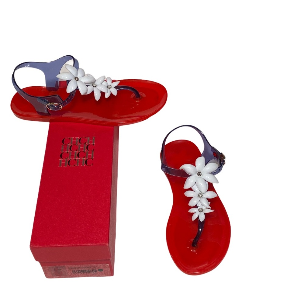 Carolina Herrera Jelly Flower Sandals Size 37